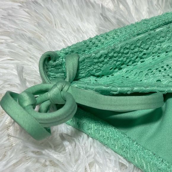 EUC Mossimo Mint Green Crochet Side Tie Bikini Bottom XL - Picture 6 of 13